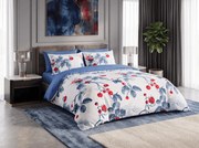 Flanel mikroszálas ágyneműhuzat BERRY BLOOM fehér-kék Ágyneműhuzat mérete: 70 x 90 cm | 140 x 200 cm