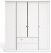 Fehér ruhásszekrény 181x201 cm Paris – Tvilum