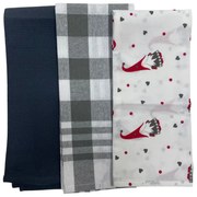 Konyharuhák karácsonyi Manók fehér 45x70cm 3 db TiaHome