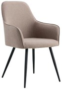Szürke kárpitozott karfás étkezőfotel szett 2 db-os Harbo – House Nordic