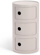 Stolek s úložným prostorem Componibili BIO 5970, 3 úložné díly, více barev - Kartell szín: krém