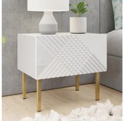 Éjjeliszekrény EXITO 46x50 cm fehér/arany