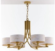 Jupiter 2098 - Láncos csillár ARTHUR 6xE27/15W/230V fehér/arany/márvány dekor