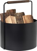 Blomus Ashi Fa tároló doboz fekete fogantyú barna