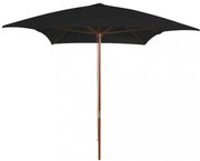 fekete kültéri napernyő farúddal 200 x 300 cm