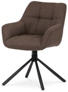Elegáns Étkezőfotel Barna Szövet Kárpitozással, Forgómechanizmus 90°/90°