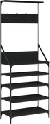 vidaXL fekete ruhafogas cipőpolccal 70x34x184 cm