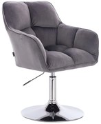 HR550N Grafit modern velúr szék krómozott lábbal