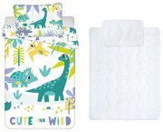 Dinoszaurusz gyerek, ovis ágyneműhuzat és paplan/párna szett 100x135 cm 40x60 cm (Cute)