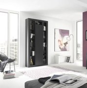 RIMINI könyves- és tárolószekrény, egyajtós – fekete kőris