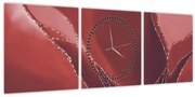 Kép - Piros absztrakt virág N⁰2 (órával) (90x30 cm)