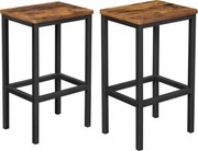 2 db-os Vasagle Mera bárszék szett, fekete/barna
