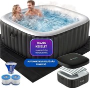 OASIS felfújható pezsgőfürdő 6 személy részére, négyzet alakú, fekete Casaria