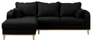 Fekete sarokkanapé (bal oldali) Beata – Ropez