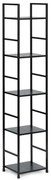 Intenso Home 5 szintes nyitott könyvespolc 29 x 144cm (Fekete) | Univerzális tároló állvány fém lábakkal