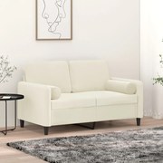 2 db krémszínű bársony díszpárna Ø15x50 cm