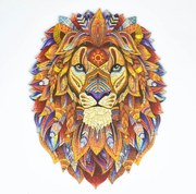 Hatalmas oroszlán fa puzzle