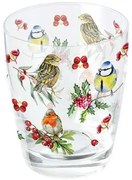 Karácsonyi üveg pohár Téli Madárdal 250 ml