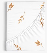 Goldea pamut körgumis lepedő - barna őszi levelek 80 x 160 cm