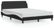 fekete és fehér műbőr ágykeret Dover 120 x 200 cm
