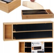 Fólia Diszpenzátor Konyhai Rendszerező Fiókok 2 Tekercs Bambusz Adagoló