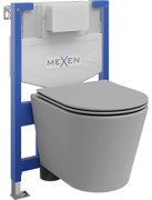 Mexen WC alapkészlet Fenix XS-F, Rico WC csészével és lassan záródó WC-ülőkével, világosszürke matt - 68030724061