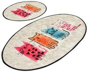 Világosbarna fürdőszobai kilépő szett 2 db-os 60x100 cm Baby Cats – Foutastic
