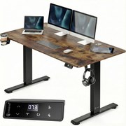 Deuba Magasságban állítható asztal 140 x 60 x 117 cm - barna