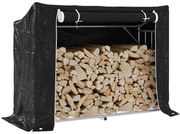 Tűzifa állvány esővédővel 151x60,5x110,5 cm horganyzott acél