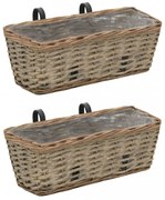 2 db fonott virágtartó PE béléssel 40 cm