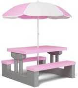 Deuba Gyerek kerti szett napernyővel - rózsaszín