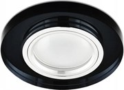 Halogén lámpatest fekete kerek fix üveg OH-26 Kobi