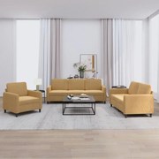 3 részes barna bársony ülőgarnitúra