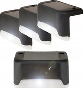 4x Napelemes Led Lépcső Lámpák Kerti Terasz Kültéri Erkély