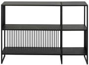 Fekete könyvespolc kő dekorral 120x83 cm Strington – Actona