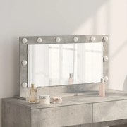 Toalett Tükör LED -es lámpákkal Beton Szürke 80 x 45 x 18 cm