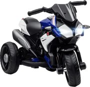 HOMCOM Elektromos Motor 3 Kerekű Trike 3+ Éves Gyermekeknek 6V Újratölthető Akkumulátorral - Zene, Kürt, Fényszóró - 86x42x52 cm Fekete és Kék | Aosom