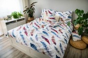 3 részes pamut ágyneműhuzat Madártoll színes 200x140cm+90x70cm TiaHome