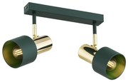 Argon 7114 - Spotlámpa DORIA 2xE27/15W/230V zöld/sárgaréz