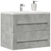 Betonszürke szerelt fa mosdószekrény 60 x 38,5 x 48 cm