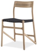 Fawn tömör tölgyfa étkezőszék fekete ülőrésszel - Gazzda