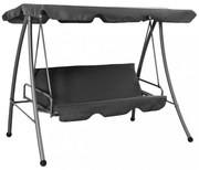 antracitszürke acél hintaágy tetőponyvával 192 x 118 x 175 cm