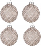 Karácsonyfadísz barna 8x8 cm (4 db-os szett) 8x8 cm