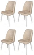 Dallas Beige and White étkezőszék szett, 4 db