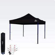 Összecsukható sátor 3×3 m – Gyors felállítás és 100% védelem bulikhoz és ünnepségekhez - 3 oldalfal nélkül - Fekete