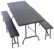 GARTHEN Kerti összecsukható bútor készlet antracit