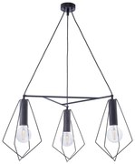 Jupiter 1646 - Csillár zsinóron KAIR 2xE27/60W/230V fekete/grafit