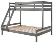 Szürke emeletes gyerekágy 140x200-90x200 cm Pino - Vipack