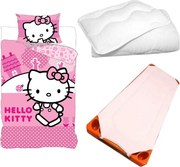 Hello Kitty Pink World gyerek, ovis ágyneműhuzat, derékalj és paplan/párna szett 100x135 cm 40x60 cm