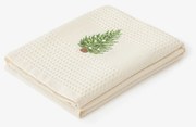 Goldea karácsonyi hímzett waffle konyharuha - fa krém alapon 50 x 70 cm
